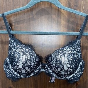 Victoria Secret Black lace Rhinestone Push-Up